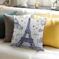 thumbnail image 3 of SHANXI  Throw Pillow Covers Home Decor Paris Blue Women Love Cute Eiffel Tower Pillow Cases Decorative 12x12in, 3 of 5