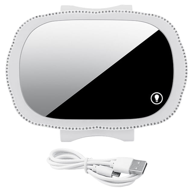 Greenadscape Espejo De Maquillaje Con Luz LED Para Auto Resistente Y Duradero Para De Carro