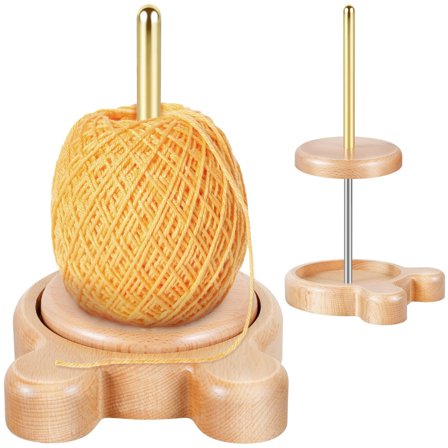Wooden Yarn Holder Dispenser, Knitting & Crocheting Ball Spinner Tool for Yarn Lovers