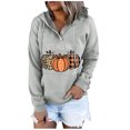 thumbnail image 1 of Sudaderas de Acción de Gracias Para Mujer, Manga Larga, Estampado Informal, Cuello Redondo, Capucha Suelta, Bolsillo Con Cordón, Tops Odeerbi ODB203658, 1 of 4