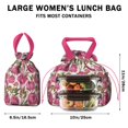 thumbnail image 5 of Pioneer Flower Floral Print Pattern Drawstring Lunch Bag Women - Drawstring Lunch Bag Insulated for Work Office - Stain-Resistant Large Lunchbags for Women with Multi-Pockets, 5 of 6