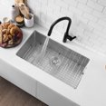 thumbnail image 2 of Stylish Undermount 32" Stainless Steel Single Bowl Kitchen Sink with Grid and Strainer S-323XG, 2 of 11