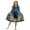 Black Cat Daisy Flower, variant on Pink Rose Wolf Print Toddler Girl Long Sleeve Dresses Breathable A-Line Ruffle Trim Dress Soft Fall Outfits for Girls Patchwork Dresses, 9-10 Y