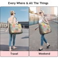 thumbnail image 5 of Multi Color Triangle Checkered Pattern Travel Tote Bags for Women Carry On,Large Weekender Bags for Women Travel,Multi Functional Duffle Bag for Work,Shopping,Sports, 5 of 5