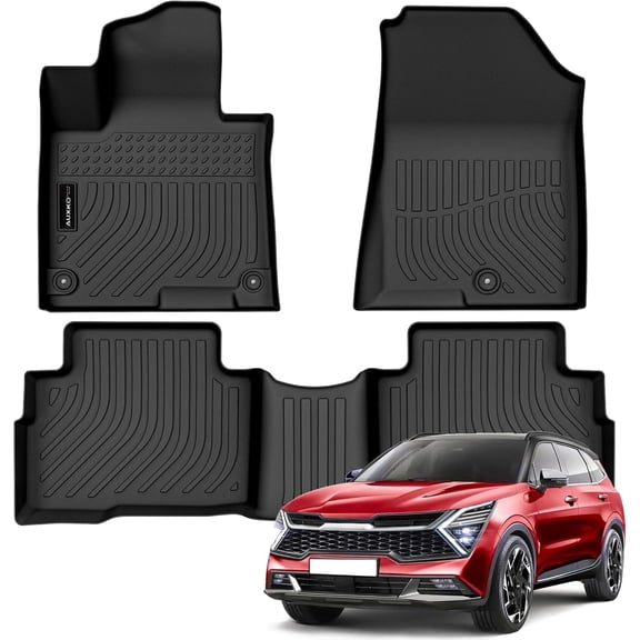 Auxko All Weather Floor Mats Fit for Kia Sportage Hybrid 2023 2024 2025 2026 TPE Rubber Liners Accessories All Season Guard Odorless Floor Mats