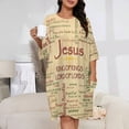 thumbnail image 2 of Jesus, Biblical References Sleepshirts For Sleeping Travels Loose Sleepdress Pajama Dress Soft Nightdress Sleepwear, 2 of 7