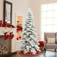 thumbnail image 5 of 7Ft Pre-Lit Flocked Artificial Slender Tree with Adjustable Lights and Stand, 5 of 11