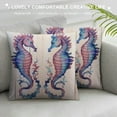 thumbnail image 3 of RUIYC Watercolor Sea Pillow Covers Hippocampus with Quotes Nautical &amp; Coastal Decorative Throw Pillowcases Summer Beach House Decor Ocean Covers, 3 of 5