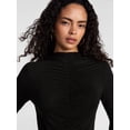 thumbnail image 5 of Scenario Women's Shirred Mock Neck Top with Long Sleeves, Sizes XS-XXXL, 5 of 6