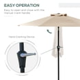 thumbnail image 4 of Outsunny Patio Sun Umbrella, Outdoor Parasol with 6 Ribs, Khaki, 4 of 10