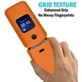 thumbnail image 2 of Case for Alcatel Go Flip 4 / TCL Flip Pro Phone, Nakedcellphone Slim Hard Shell Protector Cover with Grid Texture - Bright Orange, 2 of 7