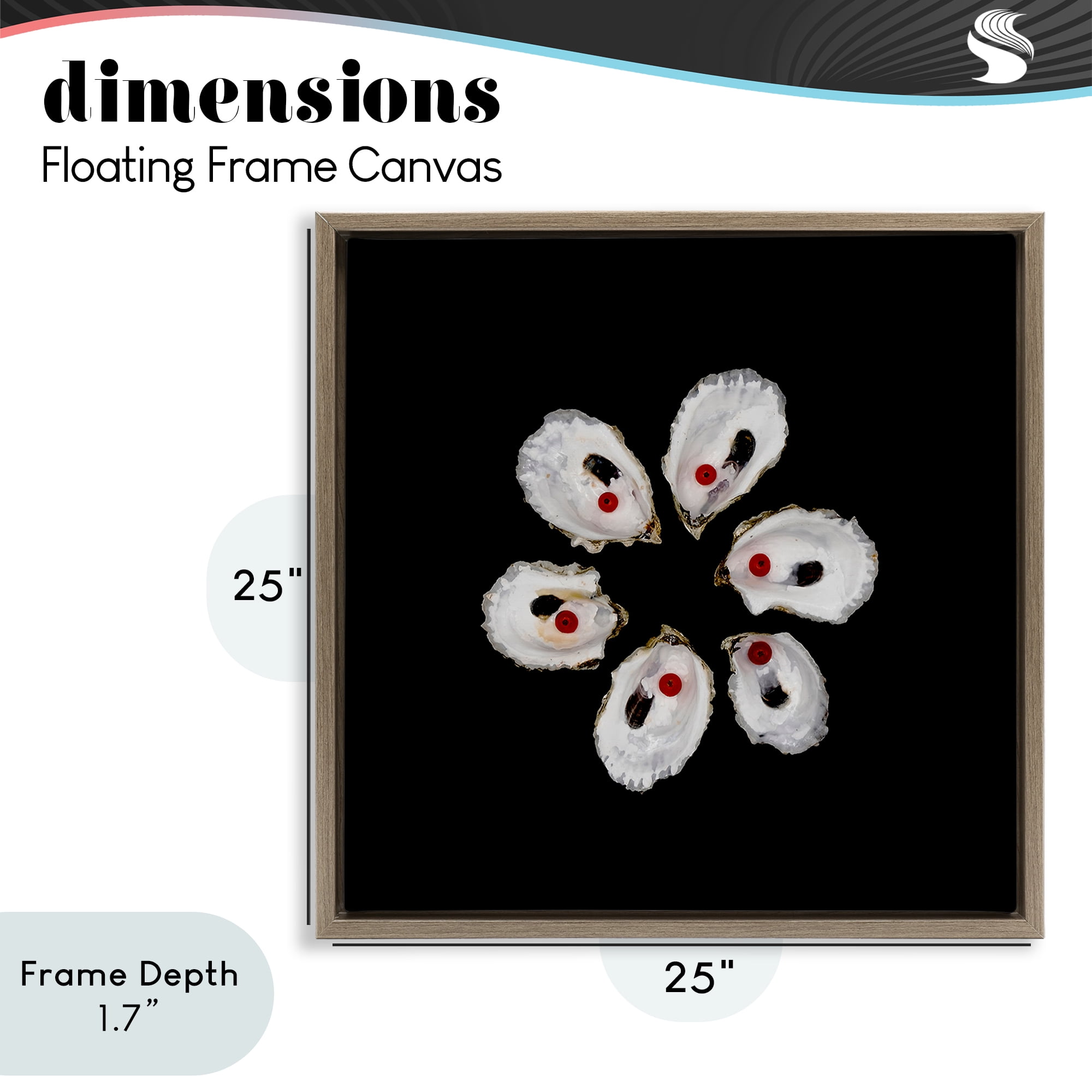 Stupell Industries Oyster Shells Symmetry Brown Framed Floater Canvas Wall Art, design by Beth Adoette