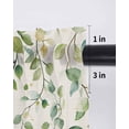 thumbnail image 6 of Green Eucalyptus Tier Curtains 45 Inch Length, Sheer Curtains for Bedroom Living Room Window Country Nature Leaf Plant Rod Pocket Voile Drapes Kitchen Curtains Small Half Window 27.5"x45" 2 Panels, 6 of 7