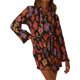 thumbnail image 3 of VISgogo Vestido de camisa con botones para mujer, mini vestido plisado de manga larga con cuello en V y cinturón VISgogo moda, 3 of 9