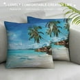 thumbnail image 3 of Orinice Palm Trees Beach Blue Sky Graphic Decorative Cushion Cover 22x22in, 3 of 5