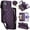 Dark Purple, variant on For iPhone 15 Pro RFID Blocking Wallet Case, Crossbody Purse Phone Case with 9 Card Slots, Zipper Pocket & Detachable Strap,Purple,For iPhone 15 Pro