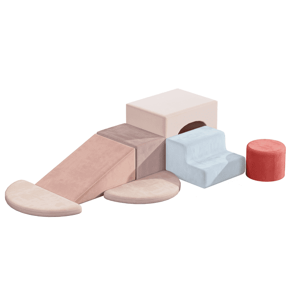 Benarita Kids Foam Climbing Playset, Indoor Playground Set for Toddlers, Safe Soft Play Equipment for Climbing, Crawling, Sliding