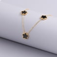 thumbnail image 3 of 14K Gold Plated Stainless Steel Necklace Woman Five Leaf Petals Double Sided Necklaces for Women Pendant Flower Clover Jewelry, 3 of 5