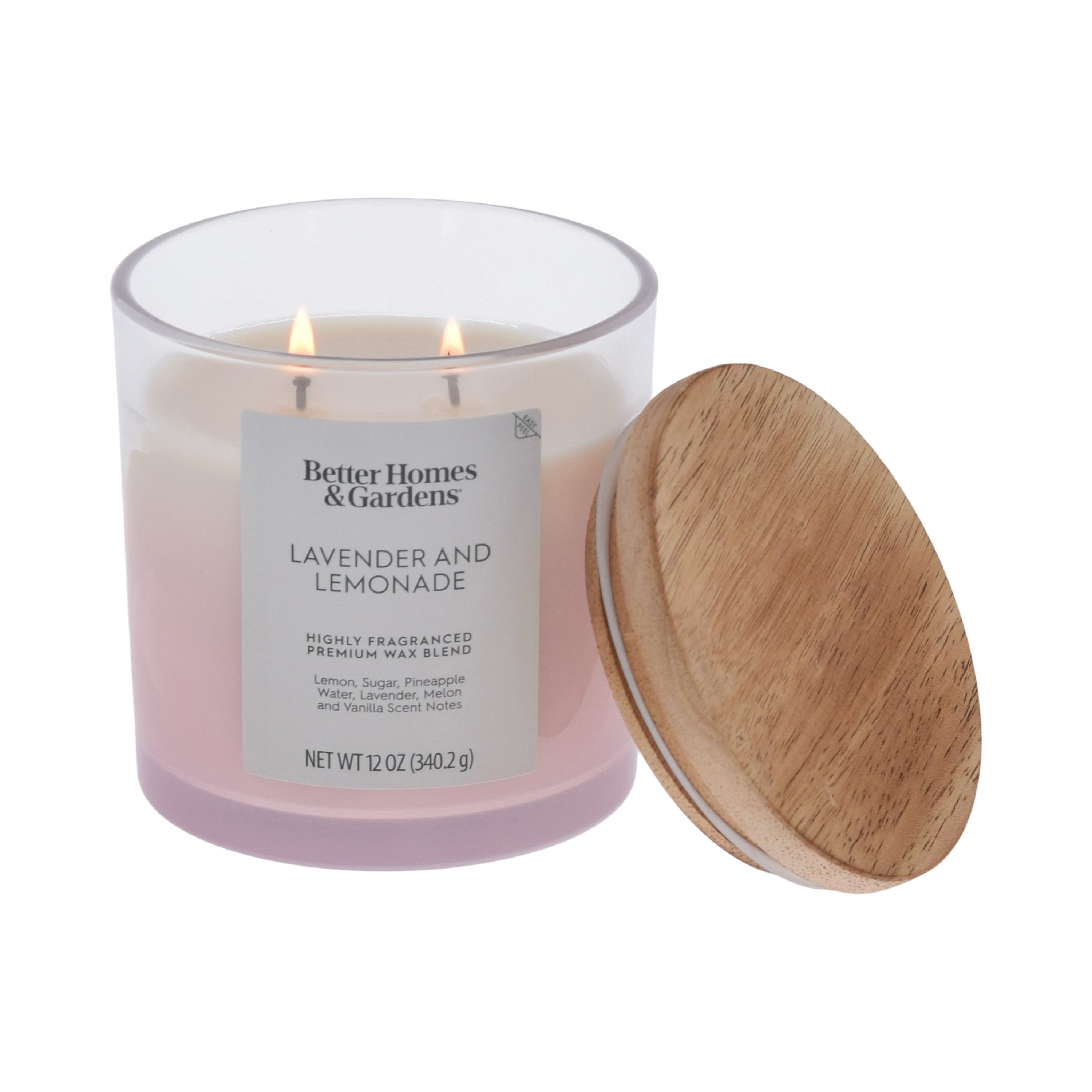 (4 pack) Better Homes and Gardens Lavender and Lemonade Scented 2-Wick Ombre Jar Candle 12oz.