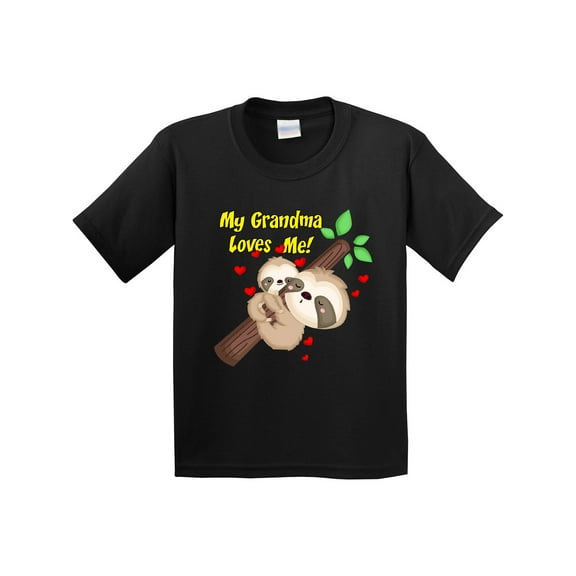 Inktastic My Grandma Loves Me Sloth Youth T-Shirt