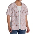 thumbnail image 2 of PAYOHTO Rose Gold Flower Shape Mens Hawaiian Casual Short-sleeved Shirt Tropical Summer Beach Button Down Shirts, 2 of 7