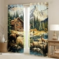thumbnail image 2 of Homewish Jungle Bear Deer Black Out Curtains,Country Farmhouse Lodge Curtains Pack of 2 (42x63 Each),Hello Fall Bedroom Curtains For Teens,Ultra Soft Home Decor, 2 of 6