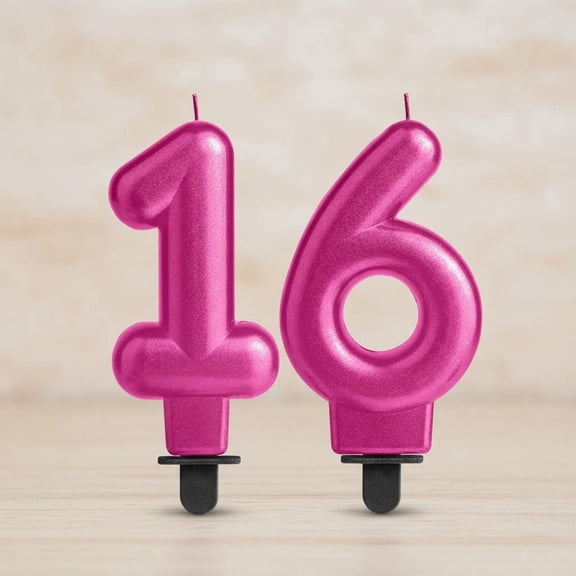 Birthday Candles, Rose Pink Number Candle for Cake Topper Party Decorations Celebration Supplies