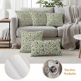 thumbnail image 6 of Green Leaves Outdoor Waterproof Pillow Covers, Pastoral Rustic Botanical Plant Beige Decorative Square Throw Pillowcase Sofa Cushion Sham for Patio/Couch/Chair, 18"x18" 2 Pack, 6 of 8