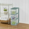 thumbnail image 2 of Sterilite 3 Drawer Narrow Tower-  Aqua, 2 of 2