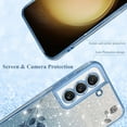 thumbnail image 5 of for Samsung Galaxy S21 Plus Case Clear Glitter Sparkle Luxury Shiny Phone Case Samsung S21 Plus Case Silicone TPU Soft Flower Transparent Shockproof Cover Pruple Thin (Blue), 5 of 14