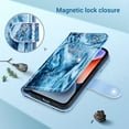 thumbnail image 5 of ULAK Wallet Case for iPhone 14 for Women Girls, Kickstand 14 Phone Case with Card Holder for Apple iPhone 14 6.1 inch 2022, Navy Marble, 5 of 8