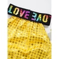 thumbnail image 6 of iiniim Kids Girls Sequins Letters Printed Crop Tank Top with Pleated Skirt Ballet Jazz Hip Hop Dance Costume Size 2-12 A Gold 5-6, 6 of 7