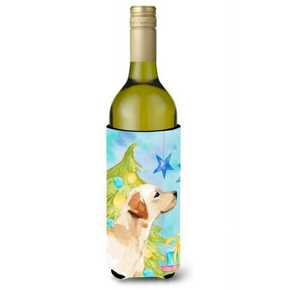 Yellow Labrador No. 2 Christmas Wine Bottle Beverge Insulator Hugger