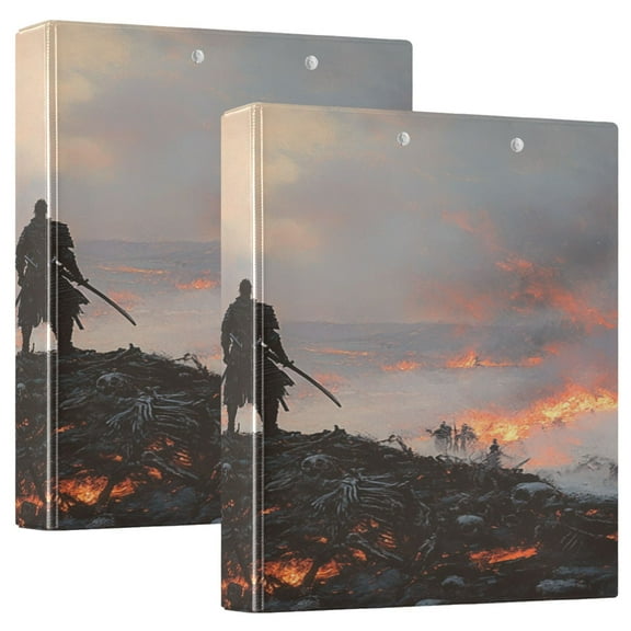 WOBOGO Double Edged Swordsman File Folders Extra Large Capacity to Hold 200 Sheets of Documents Hard Shell Ring Binder for School Home Office