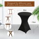 thumbnail image 2 of Cubiertas de mesa de spandex, manteles ajustables para cócteles, manteles redondos elásticos Highboy para fiestas, bodas, cumpleaños, banquetes, vendedores, mesa de bistró, 2 of 6