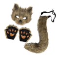 thumbnail image 2 of BELOVING Ensemble de Costume Cosplay en Tissu Forme d'Animal pour Halloween Cosplay Marron, 2 of 9