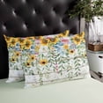 thumbnail image 4 of Sunflower Throw Pillow Cover 20 x 26 Inch Decorative Pillow Cover Summer Botanical Pastoral Wooden Yellow Green Lumbar Pillowcase Seasonal Rectangle Cushion Case for Couch Sofa Bed Living Room, 4 of 7