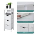 thumbnail image 3 of Bathroom Floor Cabinet, Wooden Storage Cabinet with 3 Drawers and Open Shelf, Multifunctional Side Organizer Rack Stand Table, White, 3 of 7
