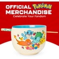 thumbnail image 6 of Silver Buffalo Pokemon Spring Flowers Featuring Pikachu, Bulbasaur, Squirtle, and Charmander Ceramic Ramen Noodle Rice Bowl with Chopsticks, Microwave Safe, 20 Ounces, 6 of 8