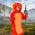 thumbnail image 2 of Funziez! Triceratops Adult Unisex Novelty Union Suit Costume for Halloween - X-Large, Orange, 2 of 2
