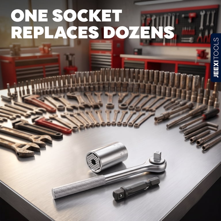 3-Piece Universal Socket Set With Drill Adapter photo 8