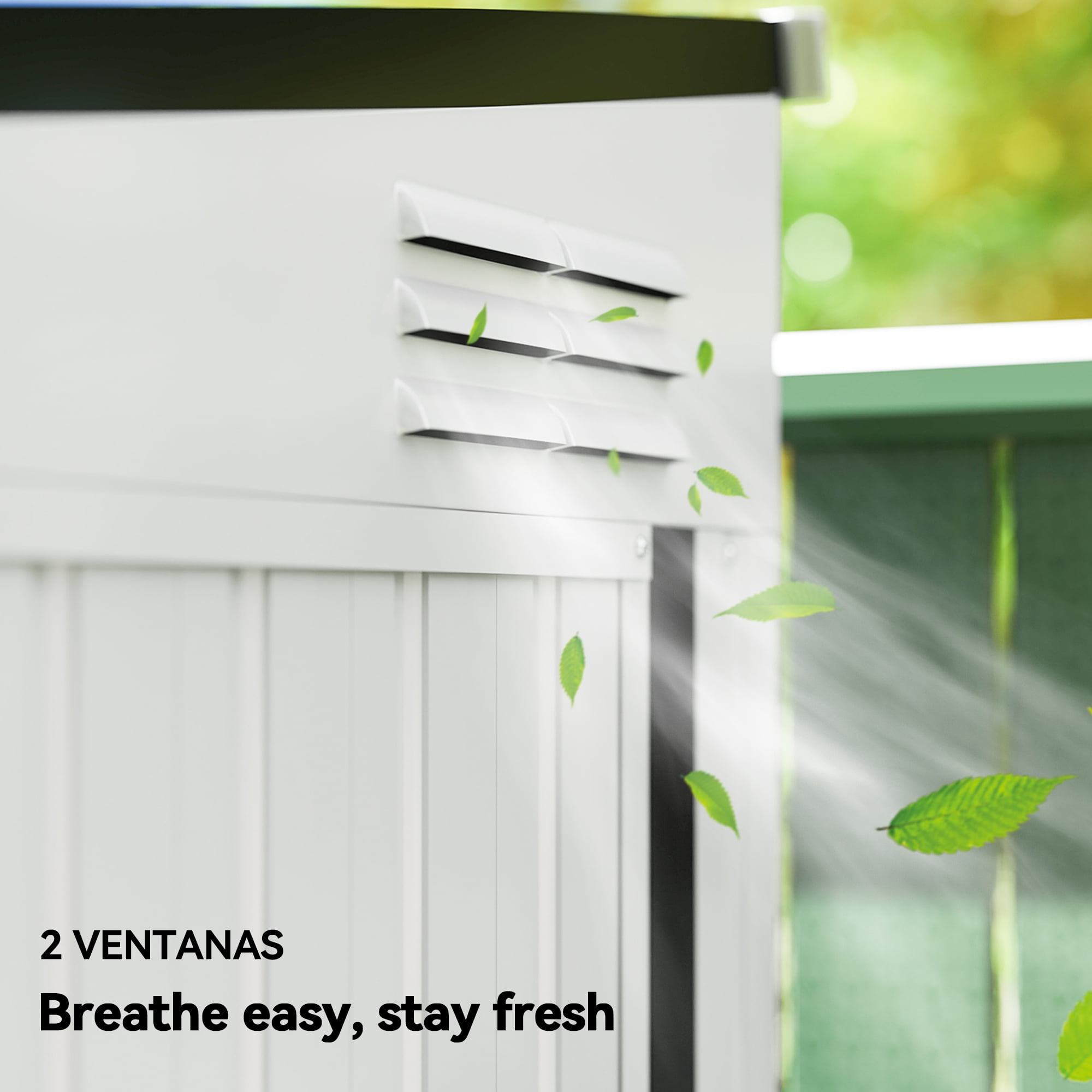 Outsunny Steel Storage Shed with Locking Door, 4'x7.7', White, Galvanized
