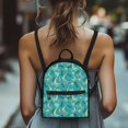 thumbnail image 4 of HELLHERO Skateboarding Dinosaur Print Travel Shoulder Bag with Front Pocket Small Back Pack Shoulder Bag for Hiking Shopping, Polyester Lightweight Small Backpack, 4 of 8