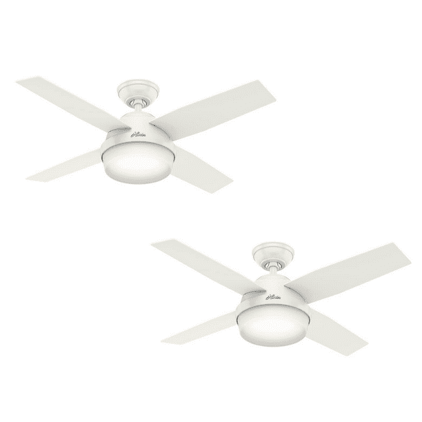 Hunter Dempsey Ceiling Fan With Led Light And Handheld Remote White 2 Pack Com Hunter Dempsey Ceiling Fan With Led, How To Install Hunter Remote Ceiling Fan With Light Android