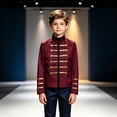 thumbnail image 7 of LYHaoo Boys Halloween Long Sleeve Jacket Stand Collar Dress Up Jacket Coat for Kids Party Performance Outfits(13-14 Years), 7 of 7