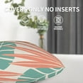 thumbnail image 6 of Summer Palm Leaf Pillow Covers 16x16 Set of 2, Coral Tropical Leaf Decorative Outdoor Throw Pillow Covers Green Blue Botanical Farmhouse Cushion Case Linen Square Decor for Home Couch Sofa, 6 of 6