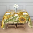 thumbnail image 3 of Beige Sunflower Handwriting Pattern Square Tablecloth,Waterproof Square Table Cover,Wipeable Spillproof Washable Table Cover for Home Kitchen Party Decor 52"x52"(132x132cm), 3 of 6