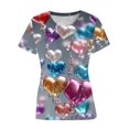 thumbnail image 4 of Qepwsc Plus Size Womens Short Sleeve Tops Colorful Print Shirts Crewneck Blouses T-Shirts Summer Outfit Graphic Tees for Women Casual T-Shirts Fashion Clothes 2025 Ladies Blouss S-XXXXXL, 4 of 4