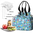 thumbnail image 4 of Pioneer Flower Floral Print Pattern Drawstring Lunch Bag Women - Drawstring Lunch Bag Insulated for Work Office - Stain-Resistant Large Lunchbags for Women with Multi-Pockets, 4 of 6