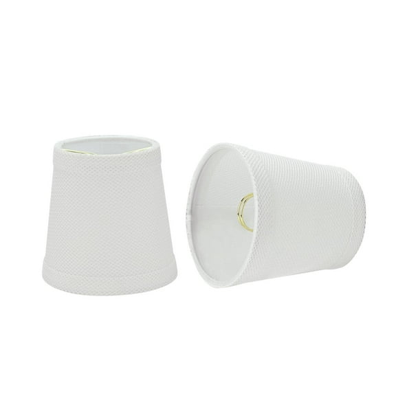 Aspen Creative 32718-2 Small Hardback Empire Shape Chandelier Clip-On Lamp Shade Set (2 Pack), Transitional Design in White, 4" bottom width (3" x 4" x 4")